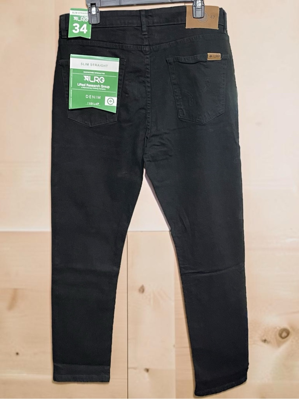 New Men’s 34 LRG Slim Straight black denim jeans